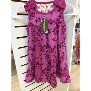 Matilda Jane Clearwater Sleeveless dress Bow Pink Purple Size 6 NWT pockets